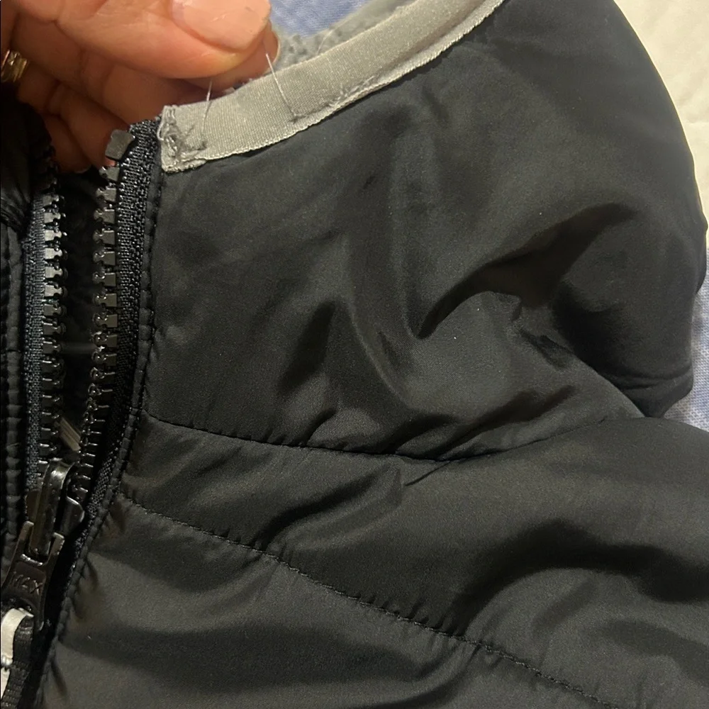 Cat & Jack Black Quilted Jacket with Soft Gray Fleece